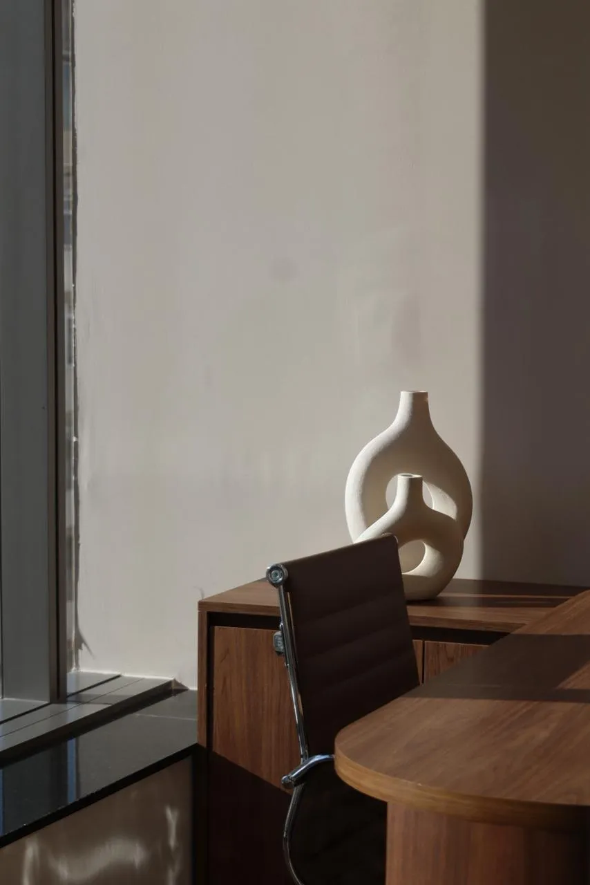 Detalhe sofisticado do consultório